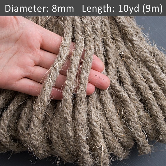 Hemp Rope-4mm-Natural, Sold by the Yard