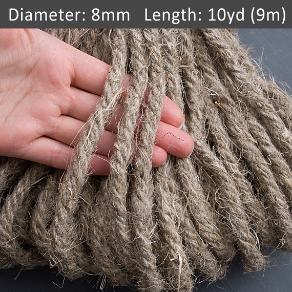 Hemp Rope-4mm-Natural, Sold by the Yard