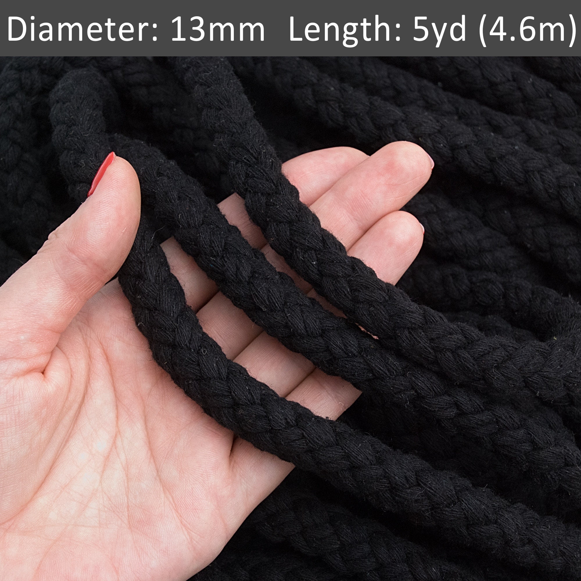 Touw gevlochten 4mm wit PER METER