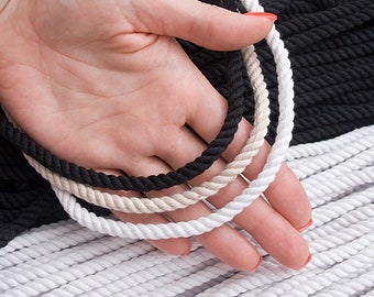 Cordón de algodón retorcido de 6 mm de 30 pies, cuerda de Macrame, cuerda de decoración, suministros de artesanía, cuerda de coser, cordón de cordón / 30 pies = 10 yd = 9 m