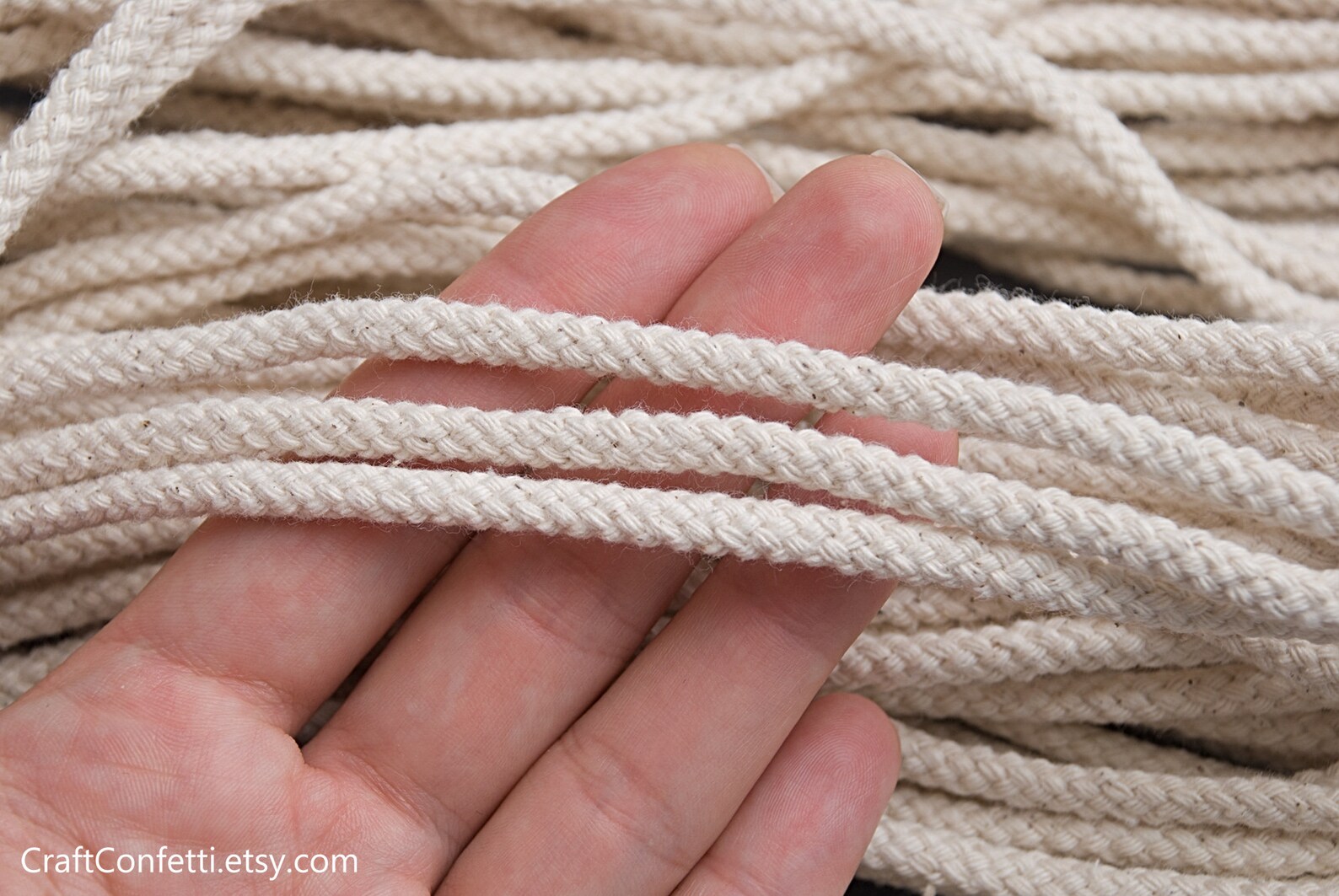 5mm Ivory Macrame Cord 30ft Natural Color Braided Cord 100% - Etsy