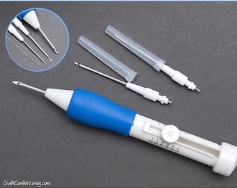 Stitching Punch needle kit, Felting, Adjustable Punch Needle tool, Sewing, Stiching needle. Embroidery Pen. Rug hooking punch needle yarn
