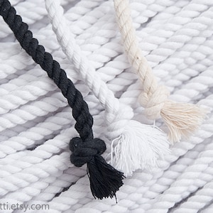 Cordón de algodón trenzado de 6 mm, 30 pies, cuerda de macramé, cuerda de decoración, suministros para manualidades, cuerda de costura, cordón ajustable / 30 pies = 10 yardas = 9 m