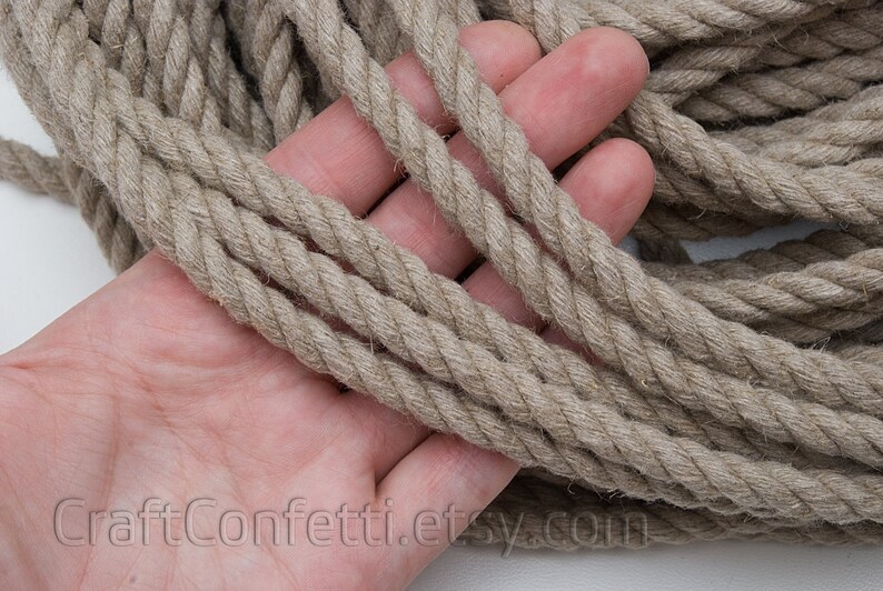 Linen rope 8 mm Natural linen twisted cord Decorative rope Etsy