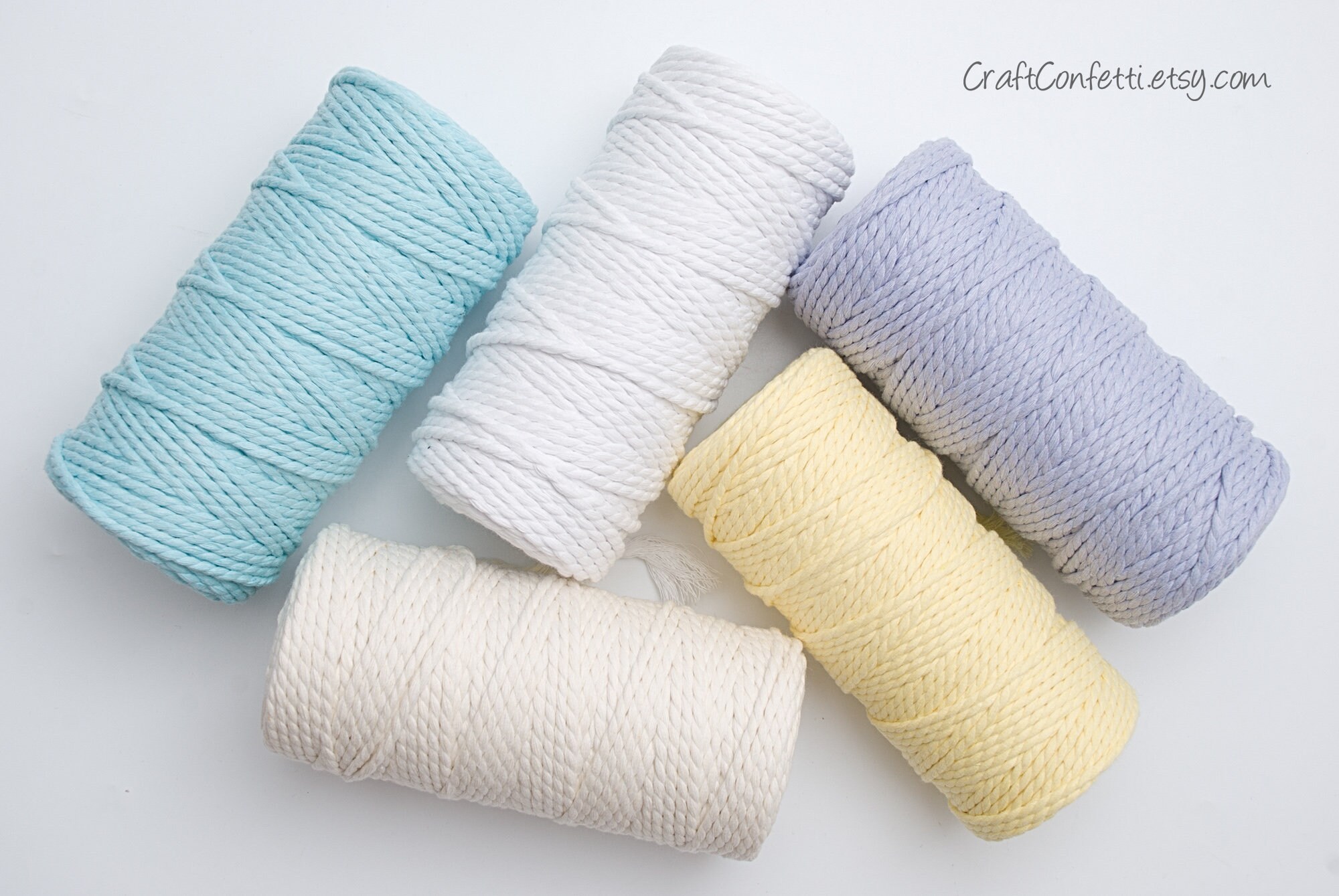 4mm Lavender cotton twisted cord 100yds Macrame bulk cord Etsy