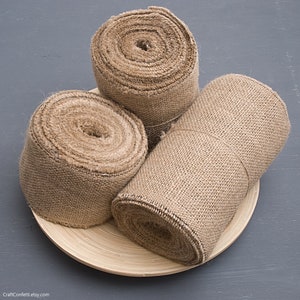 Natural Hessian trim width 10/15/20cm, Rustic decor, Burlap craft trim ready to use for DIY project, Wedding Floristry Decor / 5yds=4.6m