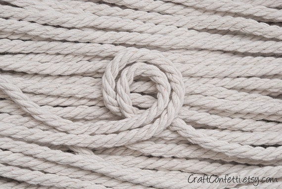 8mm Black Cotton Rope 10yds, Black Cotton Twisted Rope