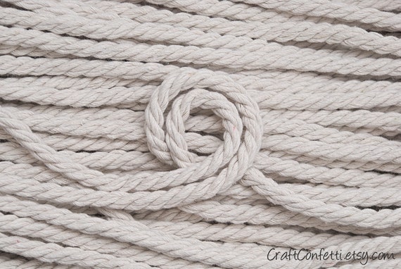 6mm Braided Macrame Cord 10yds, Raw Cotton Cord, 100% Cotton Cord, Beige  Cotton Rope, Decoration Rope, Sew Rope / 30ft 10yd 9m 