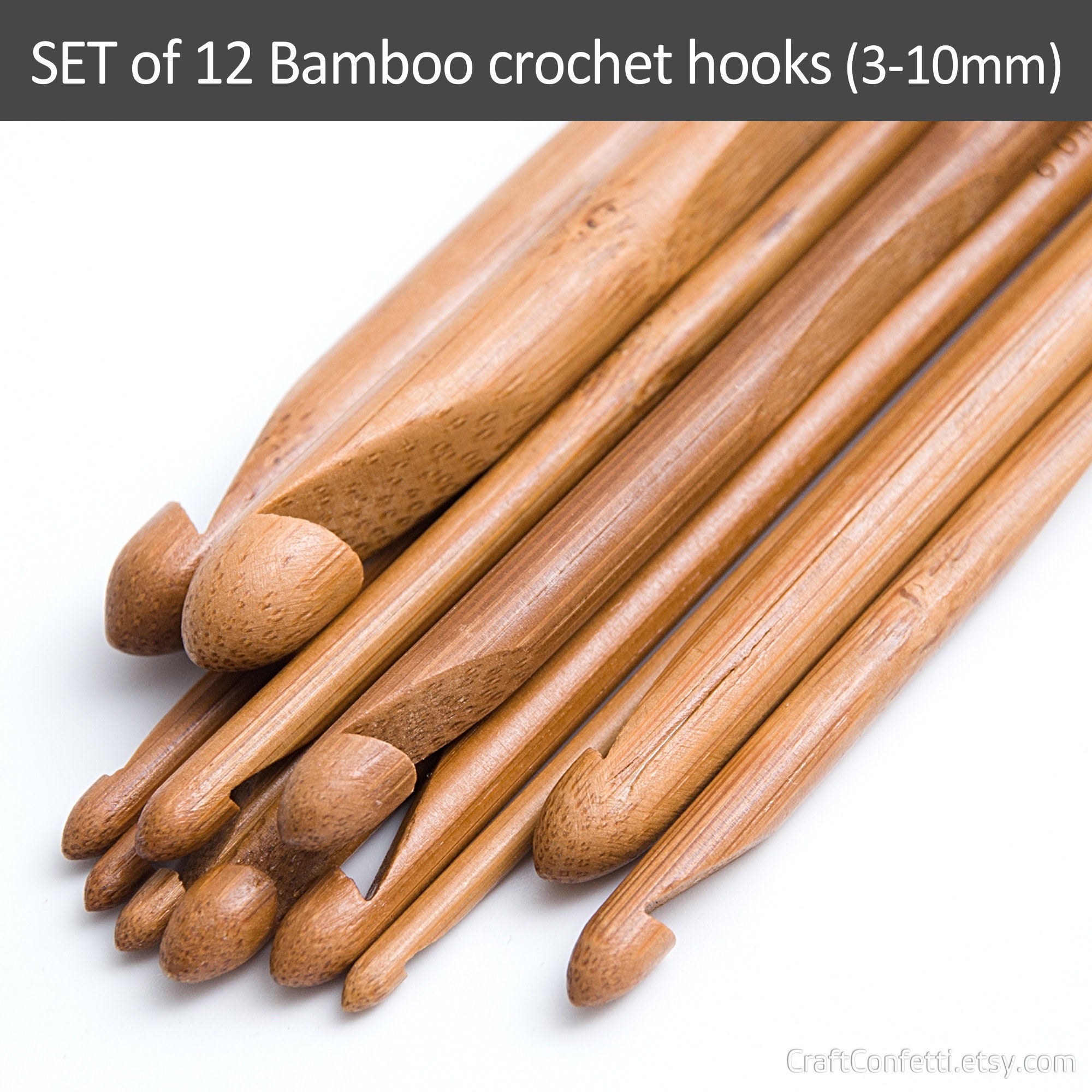Bamboo Tunisian Crochet Hook - 12mm