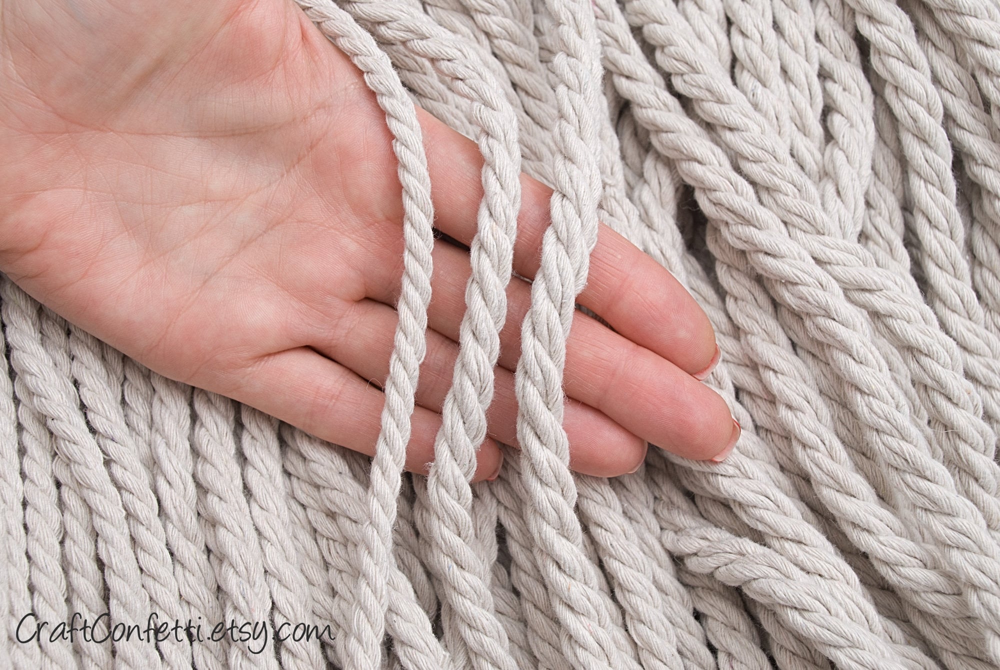 Jukway Corda in Cotone Naturale 3mm, Corda Intrecciata Rotonda 10m/32piedi con Anima, Filo macramè Multifunzione per Cucire, Impacchettare, Decorazioni Fai-da-Te, Artigianato - Bianco Grezzo (10M