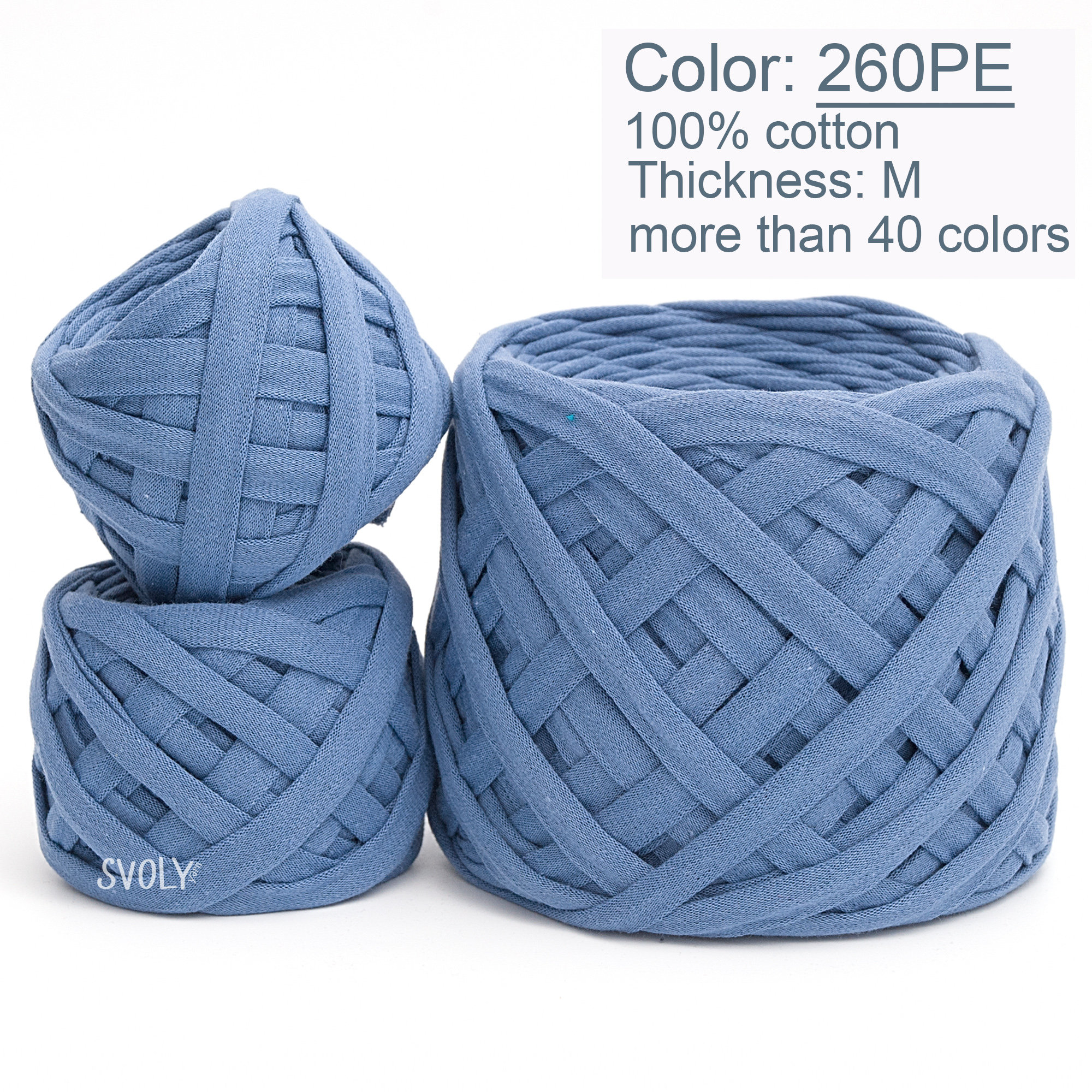 Tshirt Cotton Knitting Yarn, Trapillo Yarn Ball, Crochet Home Decor Yarn  Fro Bags, Baskets, Carpets, Macrame, Blue