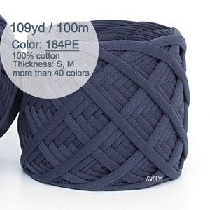 Graphite fabric yarn 100m 109yd Dark gray t-shirt yarn Spaghetti fabric yarn Chunky jersey yarn Necklace yarn Bag yarn Rug / 164PE