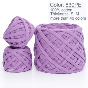 Violet tshirt yarn Purple t-shirt yarn. Chunky Spaghetti yarn for Basket, Home decor, Crafter gift / 830PE / 10m = 11yds