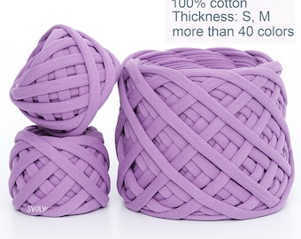 Violet tshirt yarn Purple t-shirt yarn. Chunky Spaghetti yarn for Basket, Home decor, Crafter gift / 830PE / 10m = 11yds