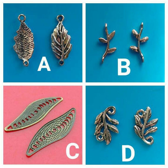 Leaf Connectors Bronze Silver 8 12x Large Earring Chandeliers Image 0