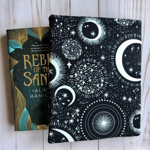GLOW in the DARK, Space, MOON, Galaxy Book Sleeve, Book Protector, Book Pouch, E-Reader Sleeve, Kindle, Tablet Sleeve, Book Lover Gift