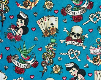 SAILOR, SKULL, Poker, Roses, Love, Romance, Heart Book Sleeve, Book Protector, Book Pouch, E-Reader Sleeve, Tablet Sleeve, Book Lover Gift