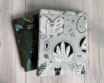 HALLOWEEN, SPOOKY, Black Cat, Spell, Bat, Crystal Book Sleeve, Book Protector, Book Pouch, E-Reader Sleeve, Tablet Sleeve, Book Lover Gift