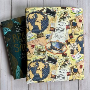 VOYAGE, AVION Train, voiture, carte touristique, pochette pour cartes postales, protège-livre, pochette pour livre, pochette pour liseuse, pochette pour tablette, cadeau pour amoureux des livres