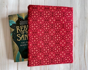 CHRISTMAS, HOLIDAY, Red Festive, Heart Gold  Book Sleeve, Book Protector, Book Pouch, E-Reader Sleeve, Tablet Sleeve, Book Lover Gift