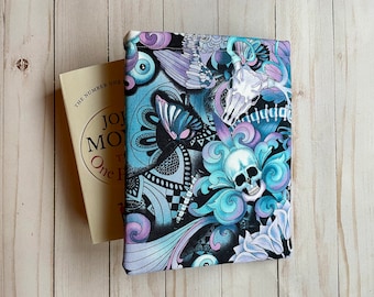 SPOOKY, HALLOWEEN, Skeleton, Skull, Bones, Flowers Book Sleeve, Book Protector, Book Pouch, E-Reader Sleeve, Tablet Sleeve, Book Lover Gift