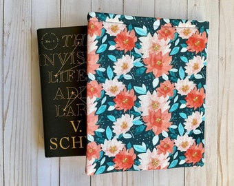 FLOWERS, CHRISTMAS, FESTIVE, Holiday, Winter Book Sleeve, Book Protector, Book Pouch, E-Reader Sleeve, Tablet Sleeve, Book Lover Gift