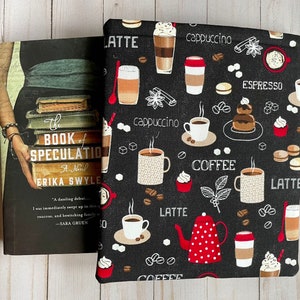 COFFEE, CAPPUCCINO, Mocha, Latte, Dessert, Fall Book Sleeve, Book Protector, Book Pouch, E-Reader Sleeve, Tablet Sleeve, Book Lover Gift