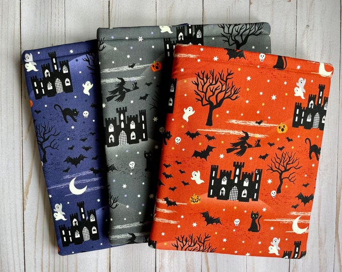 SPOOKY, HALLOWEEN, GHOST, Black Cat, Bat Book Sleeve, Book Protector
