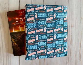 GIRL POWER, Change the World, Equality, Boss, Stars Book Sleeve, Book Protector, Book Pouch, E-Reader Sleeve, Tablet Sleeve, Book Lover Gift