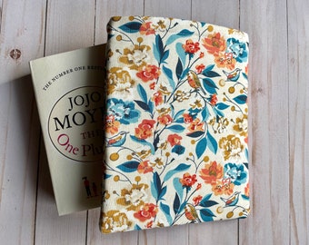 FLORAL, FLOWERS, Leaves, Spring, Garden, Bird Book Sleeve, Book Protector, Book Pouch, E-Reader Sleeve, Tablet Sleeve, Book Lover Gift