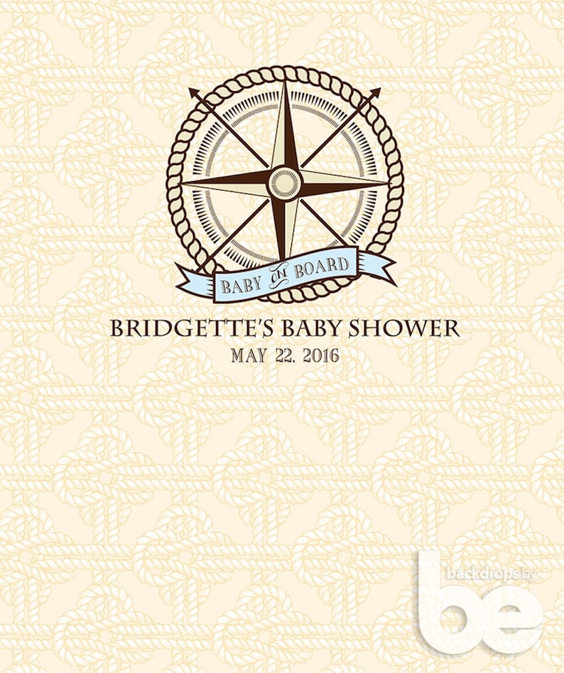Nautical Baby Shower Backdrop Baby on Board Custom Baby Shower Backdrop Custom Baby Shower Backdrop