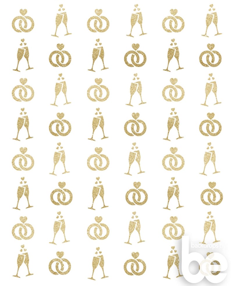 Wedding Celebration Printed Backdrop WED-BF-001 White Background