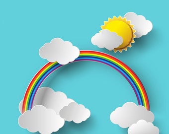 Sunshine and Rainbows Photo Backdrop (KID-VS-059)