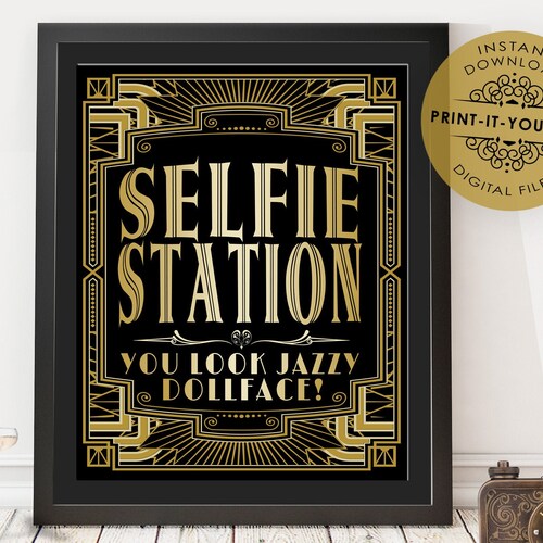 1920s Art Deco Photobooth Sign / Great Gatsby Printable Etsy