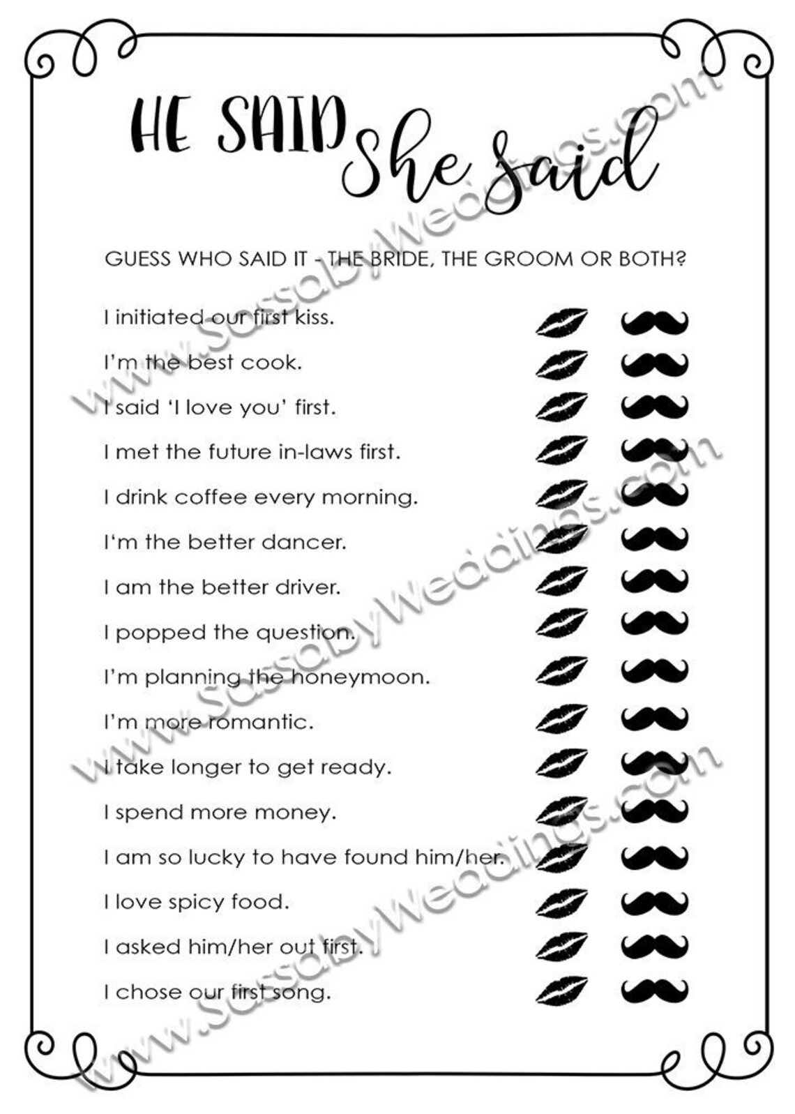 Bridal Shower Games Pack INSTANT DOWNLOAD Printable Etsy