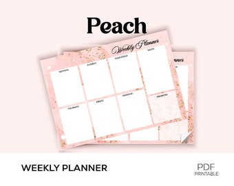 Peach Weekly Printable Planner // Printable Planner Pages // Instant download // Printable Stationery //