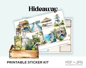 Hideaway Weekly | Vertical Weekly | Spring | Printable Planner Stickers | Printable Weekly | Cutfiles Included