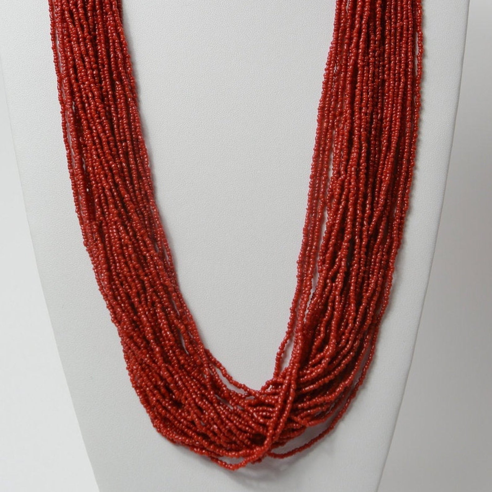 OxBlood CORAL Bead Necklace STUNNING 30 Red Multi Strands Etsy