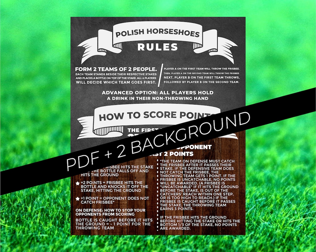 Polish Horseshoes Game Rules Sign Poster, Polish Horseshoes Decals