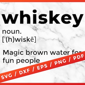 Whiskey Definition SVG, Drinking Alcoholic Beverage Dictionary, pour Cricut Silhouette Cameo Cut Files Vinyl Clip Art Télécharger