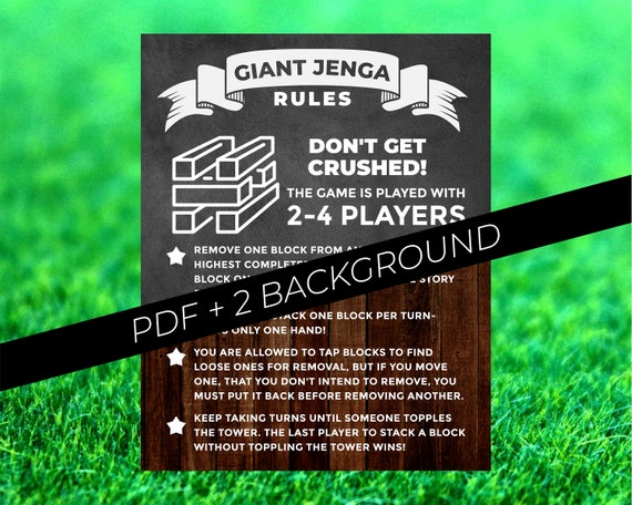 Buy Giant Jenga Poster Giant Jenga Rules Giant Jenga Decals Online in India  - Etsy