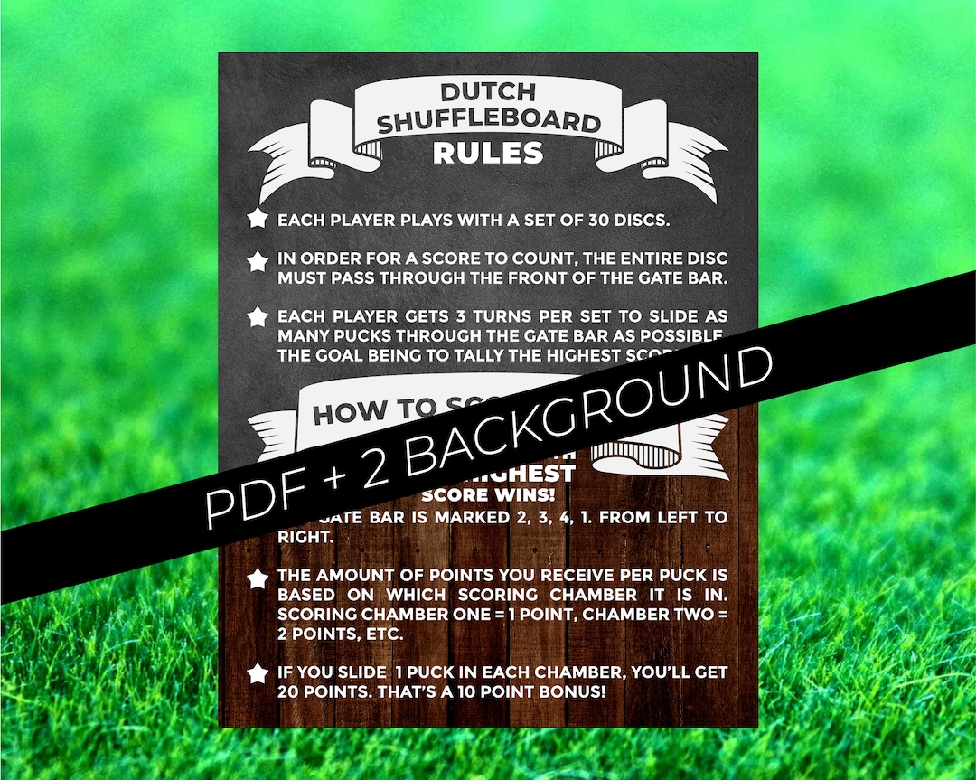 Dutch Shuffleboard Poster, Dutch Shuffleboard Rules, Sjoelen