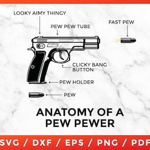 Anatomy of a Pew Pewer SVG, Pewer Bullet Ammo Gun Amendment T-shirt Sign Cricut Silhouette Cameo Cutting Files Download Vinyl
