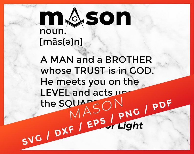 Masonic Definition Dictionary SVG Mason Square Compass Etsy