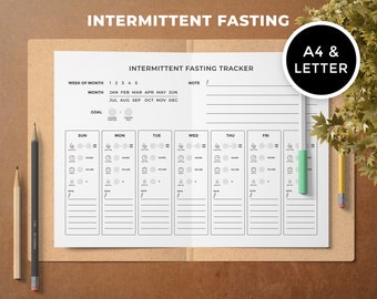 Intermittent Fasting planner, Intermittent Fasting Tracker, IF Fasting Planner, IF Log, IF Meal, Weight Loss Planner, Fasting Printable
