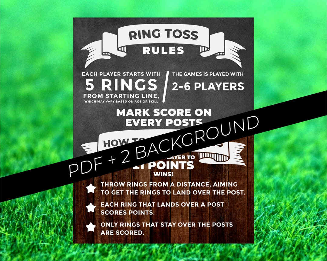 Ring Toss Poster, Ring Toss Rules, Ring Toss Decals Rule, Yard Sign