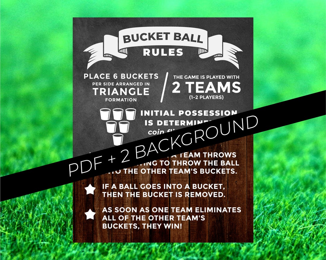 BUCKET BALL Posterbucket Ball Rulesbucketball Decals Etsy