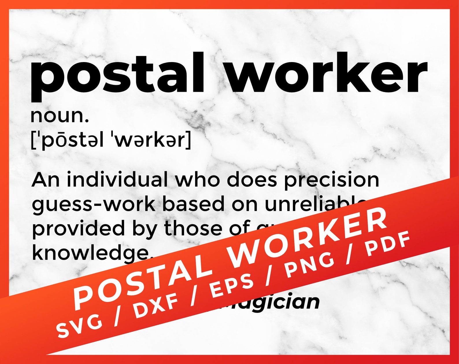 Postal Worker Definition Dictionary Mail Carrier SVG for Etsy