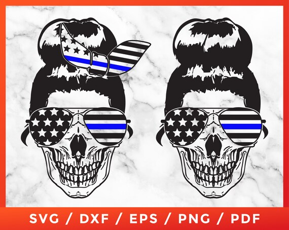 Download Mom life skull SVG Thin Blue Line Law Enforcement Police ...