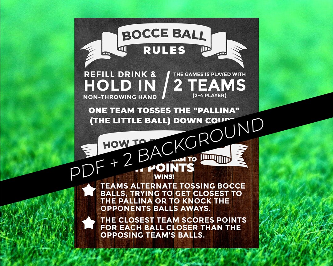 BOCCE BALL Poster,bocce Ball Rules,bocceball,bocce Ball Decals Rule